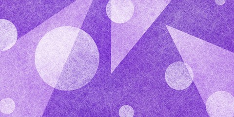 Wall Mural - abstract purple and white background with triangles and circle shapes in random pattern and layers with textured material design, artsy geometric background illustration