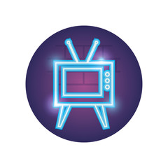 Poster - Isolated retro tv neon style icon vector design