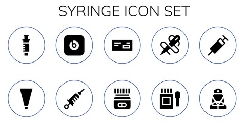 Wall Mural - syringe icon set