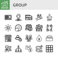 Wall Mural - group simple icons set