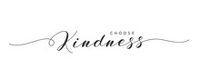 Choose Kindness Hand Drawn Brush Lettering. Elegant Calligraphic Text Isolated On White. Inspirational And Positive Quote For World Kindness Day And Relationship.