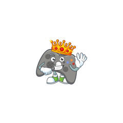 Sticker - A dazzling of black joystick stylized of King on cartoon mascot design