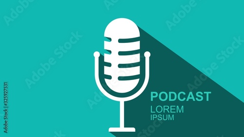 Cuadros en Lienzo The microphone icon in a fashionable flat style