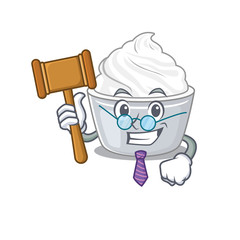 Canvas Print - Smart Judge sour cream in mascot cartoon character style