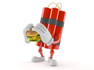 Sticker - Dynamite character eating hamburger