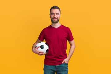 Poster - Young attractive bearded man betting at bookmaker's website