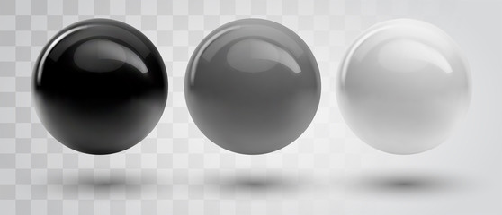 Wall Mural - set of vector spheres and balls on a white background with a shadow.