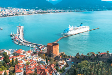 Sticker - Landscape of Alanya Castle in Antalya