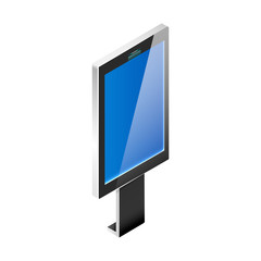 Fototapete - Information kiosk isometric realistic vector illustration. Realistic digital panel flat color object. Street board with interactive display isolated on white background. Modern self service technology