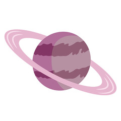 Poster - Planet, celestial body cartoon vector illustration. Solar system element, Universe object, Milky Way galaxy sphere flat color object. Saturn, planet with rings isolated on white background
