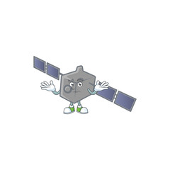 Poster - A comical Grinning satellite network cartoon design style