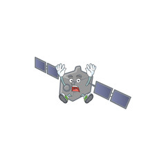 Sticker - A picture of satellite network cartoon design with shocking gesture