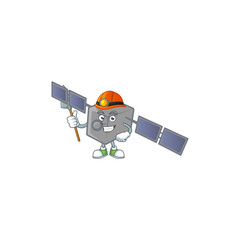 Poster - Cool clever Miner satellite network cartoon character design