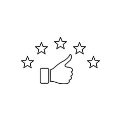 Poster - feedback icon, five stars rating icon,  quality rating icon vector