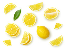 Set Of Citrus Fruits Isolated On White Background