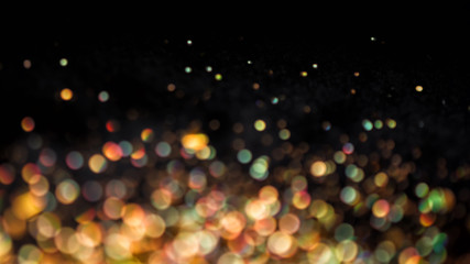 abstract golden and black background with bokeh effect