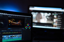 Editor Display Video Editing Color Grading To Upload Content On Social Media Or Worldwide