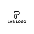 © koji antero - creative initial p logo design and glass lab vector illustration
