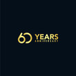 60 Years Anniversary Gold Elegant Design