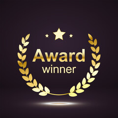 award element isolation on darck background. winner nomination. vector illustration