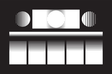 Wall Mural - universal geometric shapes set. design forms on black background