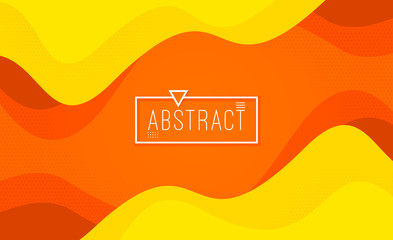 Wall Mural - abstract dynamic textured orange background. gradient halftone pattern. yellow geometric fluid backg