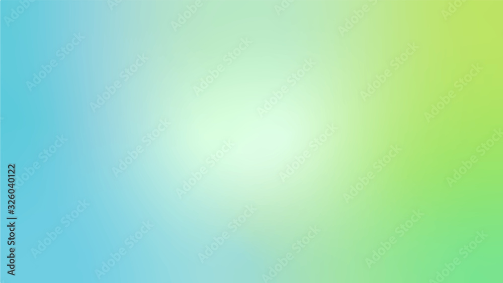 Light Blue and Green abstract blurred gradient Vector background. Colorful iustration with blurry effect for wallpaper, baner, card, brand book, magazine or brochure in 16 : 9 resolution - obrazy, fototapety, plakaty 