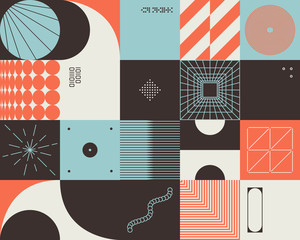 Poster - retro future abstract vector pattern