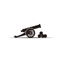 Cannon With Ball Icon Vector Isolated On White Background For Your Web And Mobile App Design, Cannon Logo Concept	