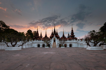 Wall Mural - Old architecture landmark temple famous in Chiangmai, Thailand