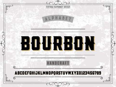 Font.alphabet. Handcrafted handwritten .vintage Hand Drawn.Shadow Effect .Retro Typography.Typeface.Script. Vector Illustration 