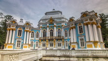 Hermitage Pavilion Timelapse  In Catherine Park In Tsarskoe Selo Near Saint Petersburg, Russia