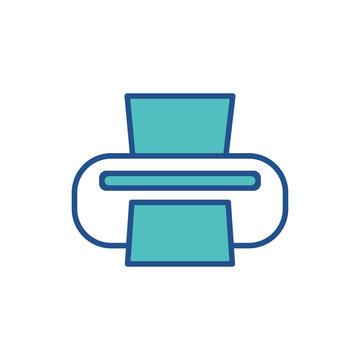 printer icon design, flat style icon collection