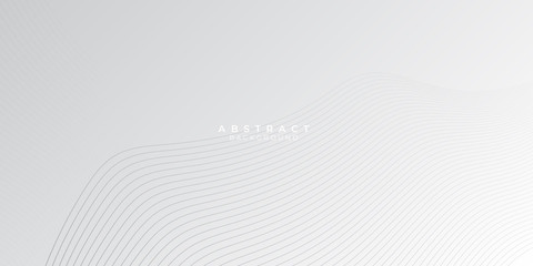 White abstract presentation background with gradient grey silver curve line.