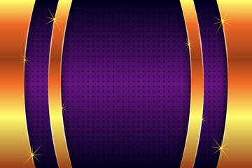 Poster - Purple gold curve background on overlap layer for text and message modern artwork design background. dot pattern on the center. 