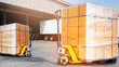 © Siwakorn1933 - Two large pallet shipment goods in warehouse, Road freight industrial delivery logistics and transport, truck loading  cargo.