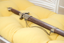 Chinese Sword Handle Wrapped By Brown Wooden - Image