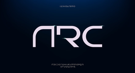 Poster - Arc, an abstract futuristic technology alphabet font. inspired by a modern architecture, digital space typography vector illustration design	