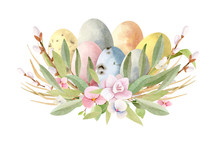 Watercolor Spring Easter Hand Painted Illustration