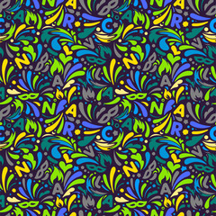 Poster - Colorful abstract seamless pattern. Brazillian carnival design template