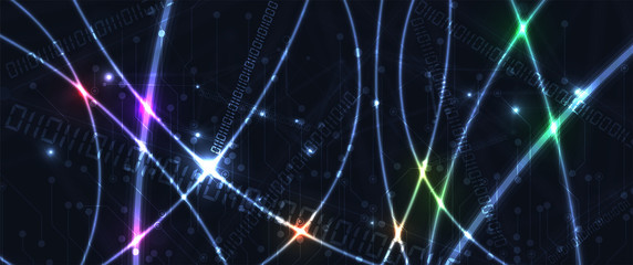 Poster - Technology data background, idea of global business solution