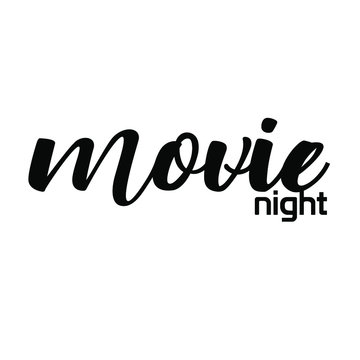 movie night text on white background
