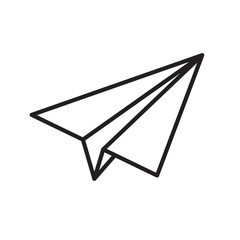 Poster - Paper plane vector thin line icon. Paper airplane jet fly flat simple outline icon