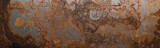 Fototapeta  - Steel textured metal sheet with heavy rust. Background banner. Top view. Flat lay