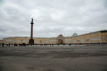 Palace Square And The General Staff Building In St. Petersburg, Russia.