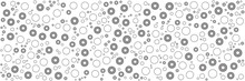 Black White Dot Circle Pattern Wide Banner Background