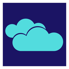 Aufkleber - Modern icon illustration of clouds on blue backdrop. Blue background. Vector icon. Graphic vector art. Simple element illustration. Social media web banner.