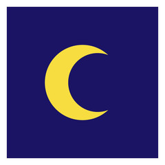 Aufkleber - Modern icon illustration of moon on blue backdrop. Blue background. Vector icon. Graphic vector art. Simple element illustration. Social media web banner.