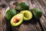 avocado on wooden background