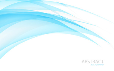 Wall Mural - Abstract blue waves - data stream concept. Vector